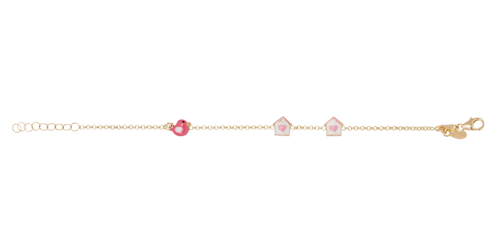Color Blossom BB Multi-Motifs Bracelet, Pink Gold, White Mother-Of
